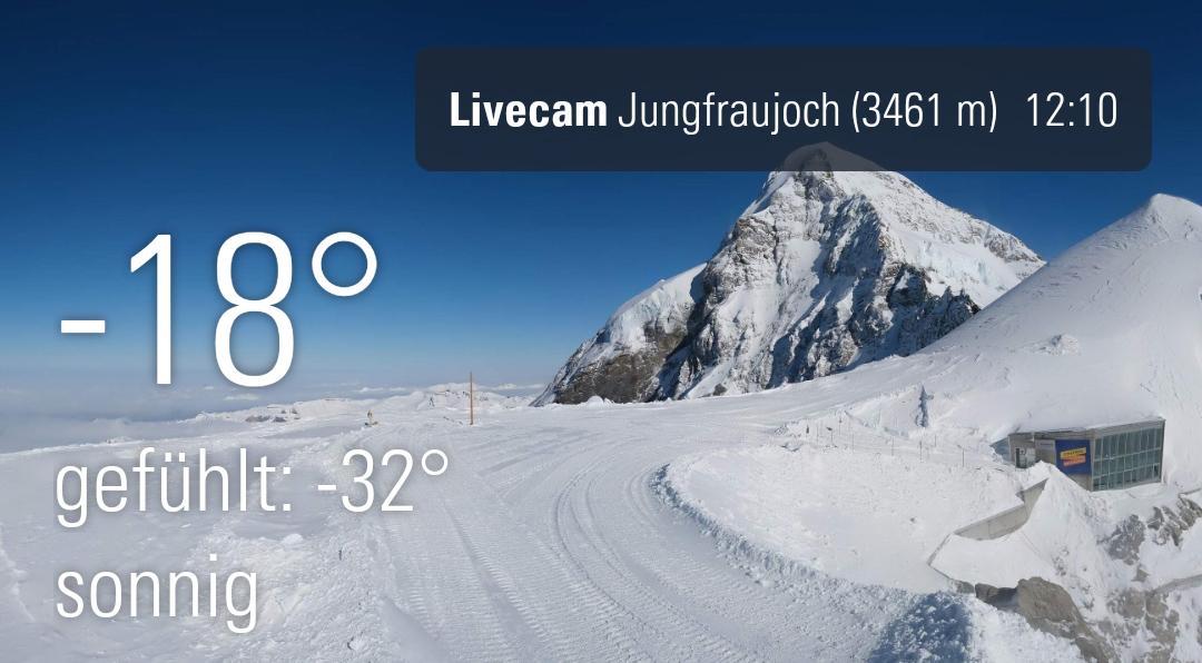 Gefühlte Temperatur auf dem Jungfraujoch